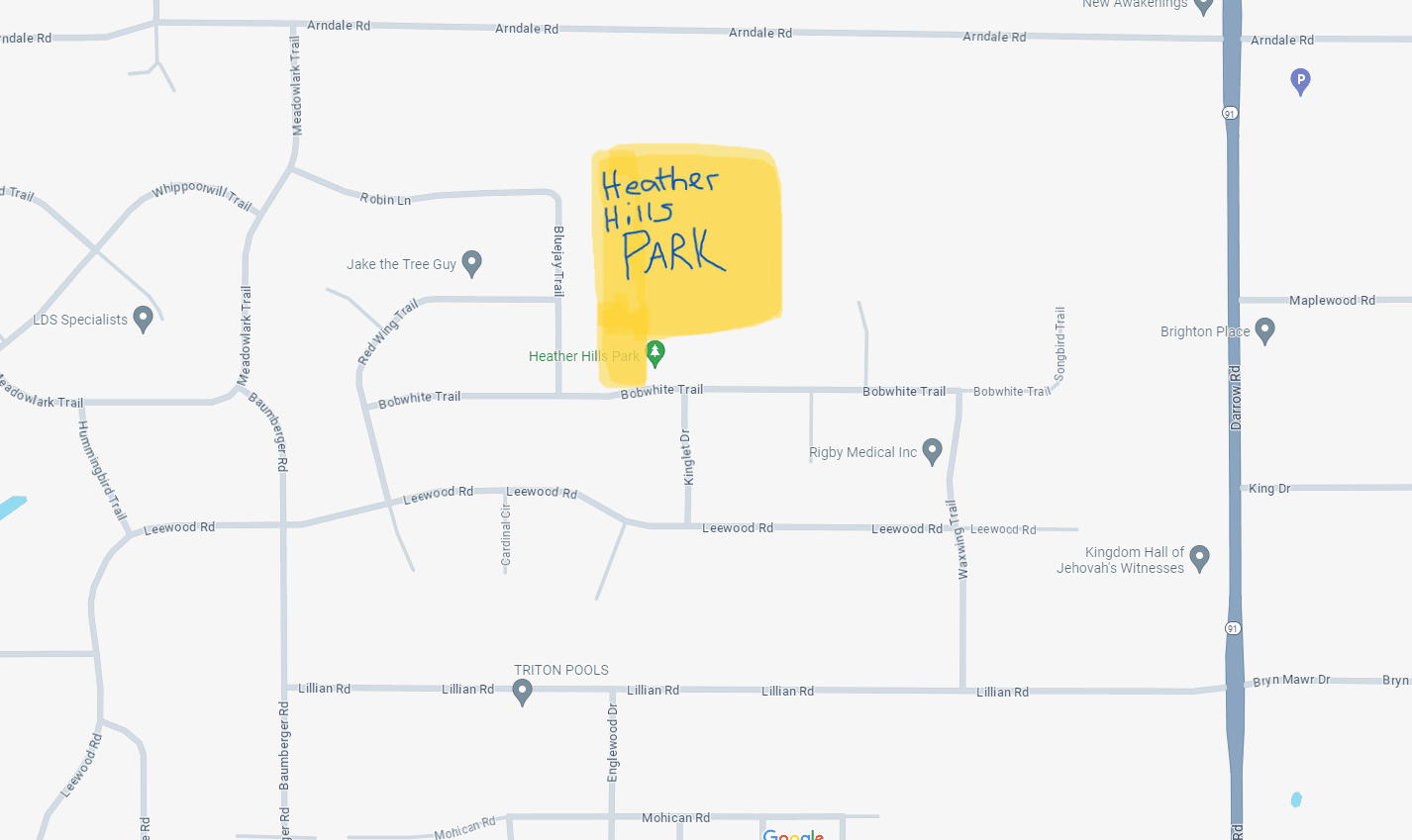 Heather Hills Area Map